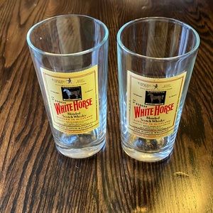 Vintage White Horse Whiskey Glasses